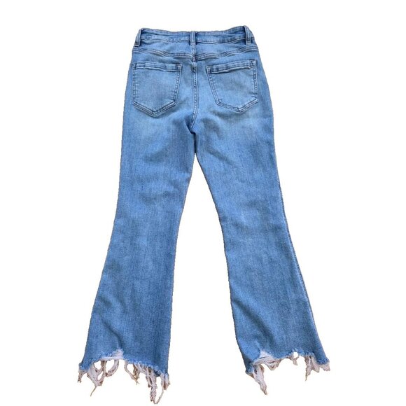 Mica Los Angeles Jeans Women's Straight Leg Raw Hem Pockets Blue Size 26 A001247 - Picture 9 of 11